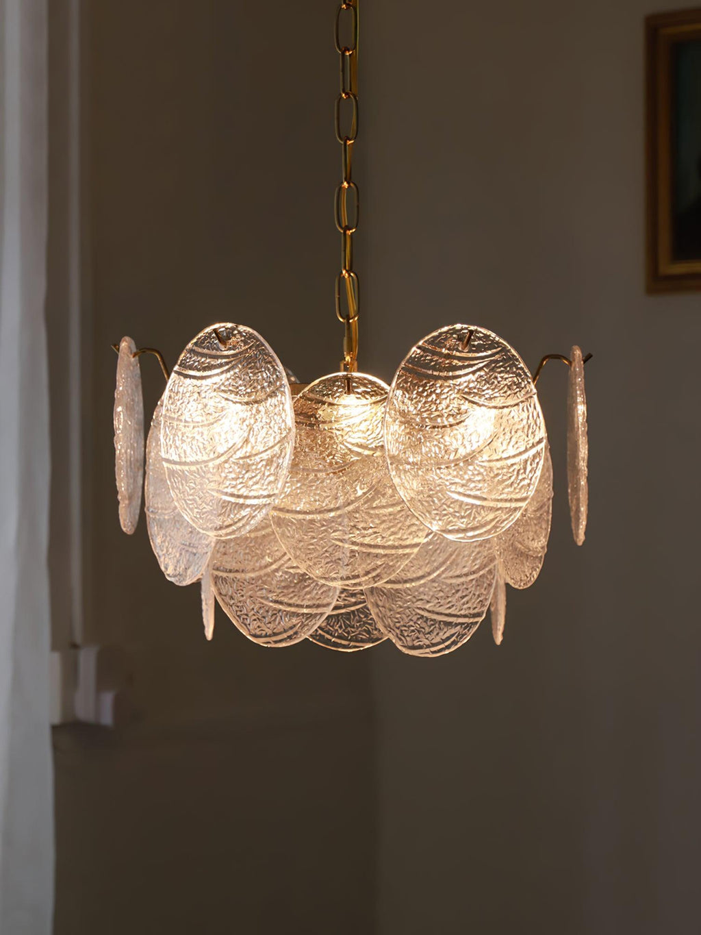 Lustra Chandelier Disque en Verre Doré - Neutralighting