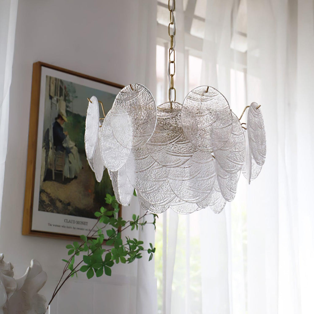Lustra Chandelier Disque en Verre Doré - Neutralighting