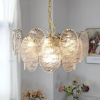 Lustra Chandelier Disque en Verre Doré - Neutralighting