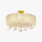 Solara Plafonnier en Verre Plume Oiseau Élégant - Neutralighting