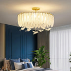Solara Plafonnier en Verre Plume Oiseau Élégant - Neutralighting