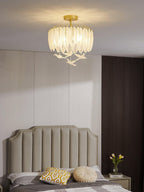 Solara Plafonnier en Verre Plume Oiseau Élégant - Neutralighting