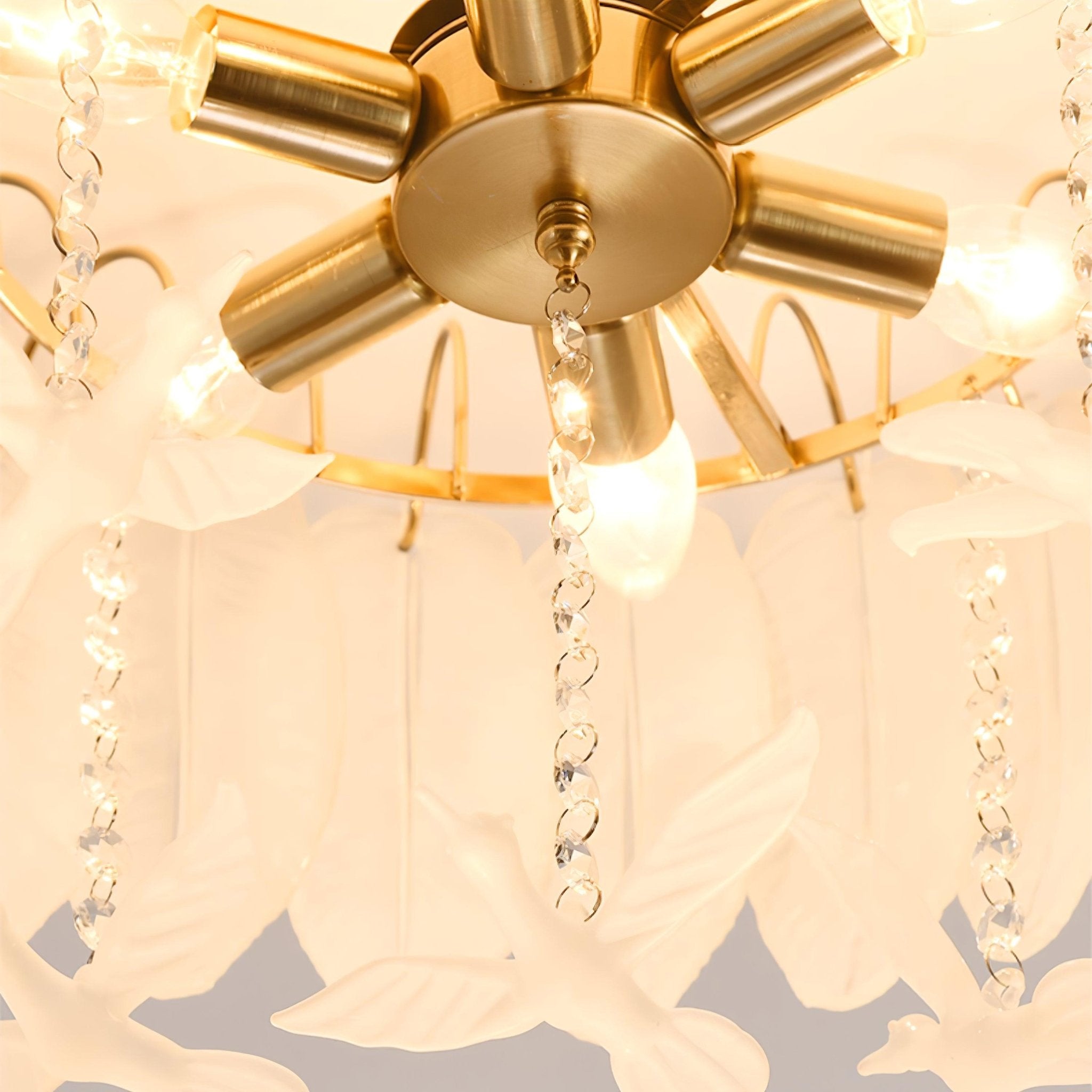 Solara Plafonnier en Verre Plume Oiseau Élégant - Neutralighting