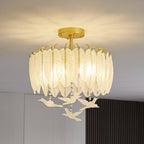 Solara Plafonnier en Verre Plume Oiseau Élégant - Neutralighting