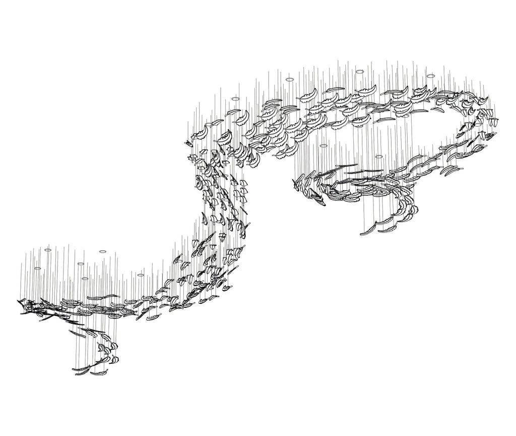 Aetherial Chandelier Feuille en Verre - Neutralighting