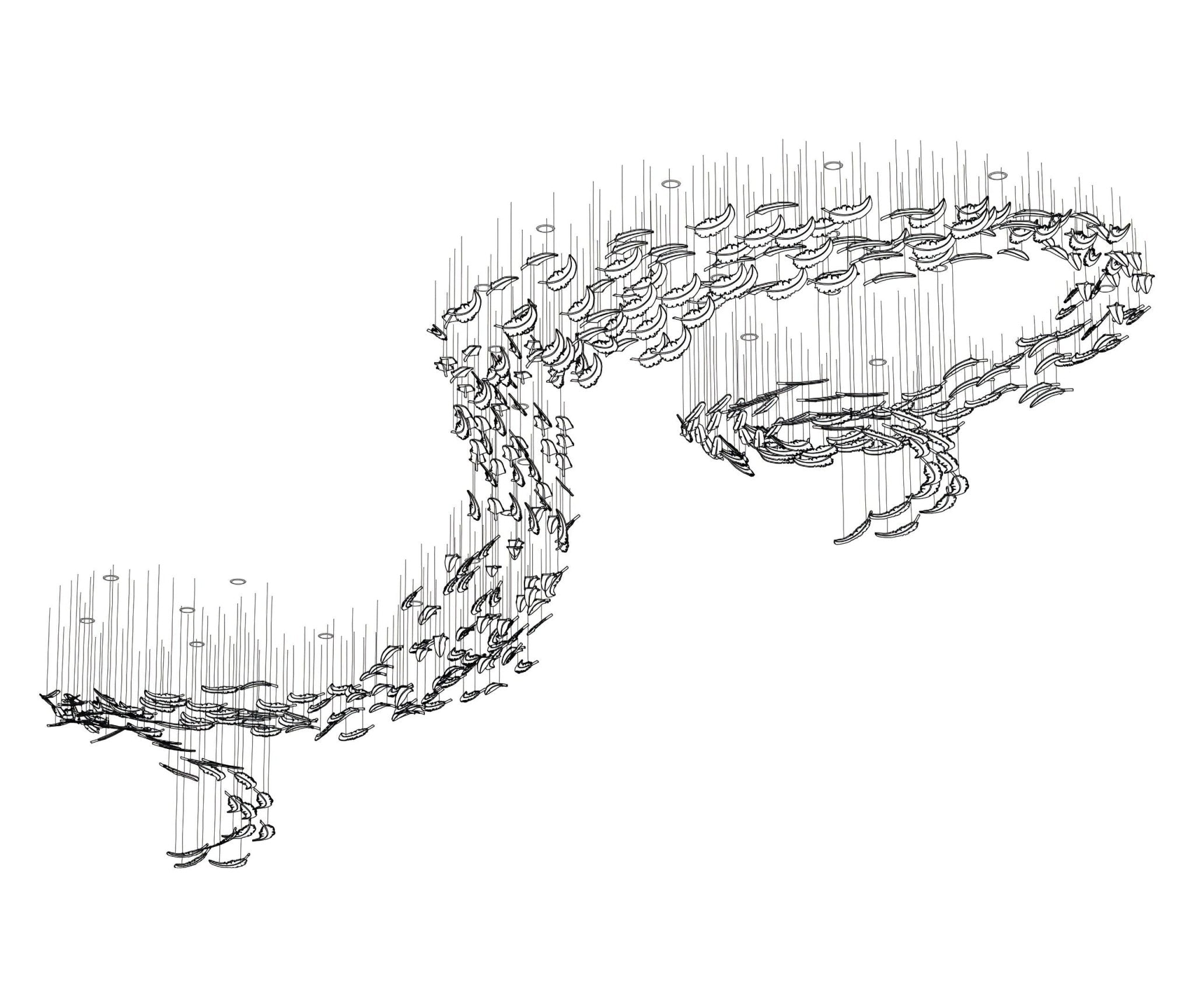 Aetherial Chandelier Feuille en Verre - Neutralighting