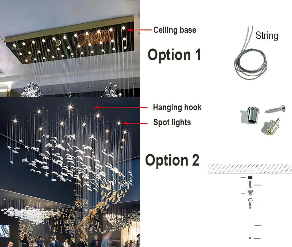 Aetherial Chandelier Feuille en Verre - Neutralighting