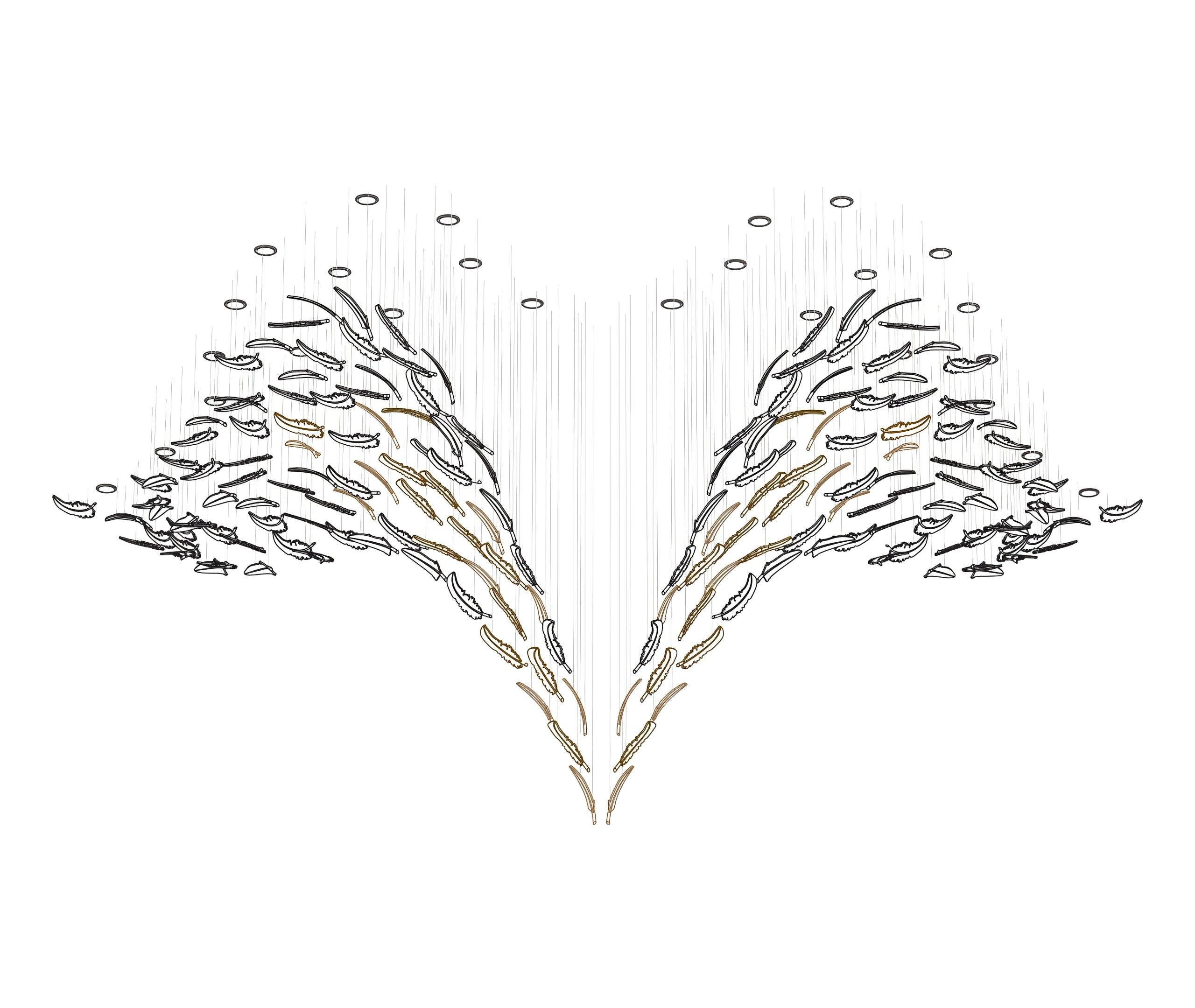 Aetherial Chandelier Feuille en Verre - Neutralighting