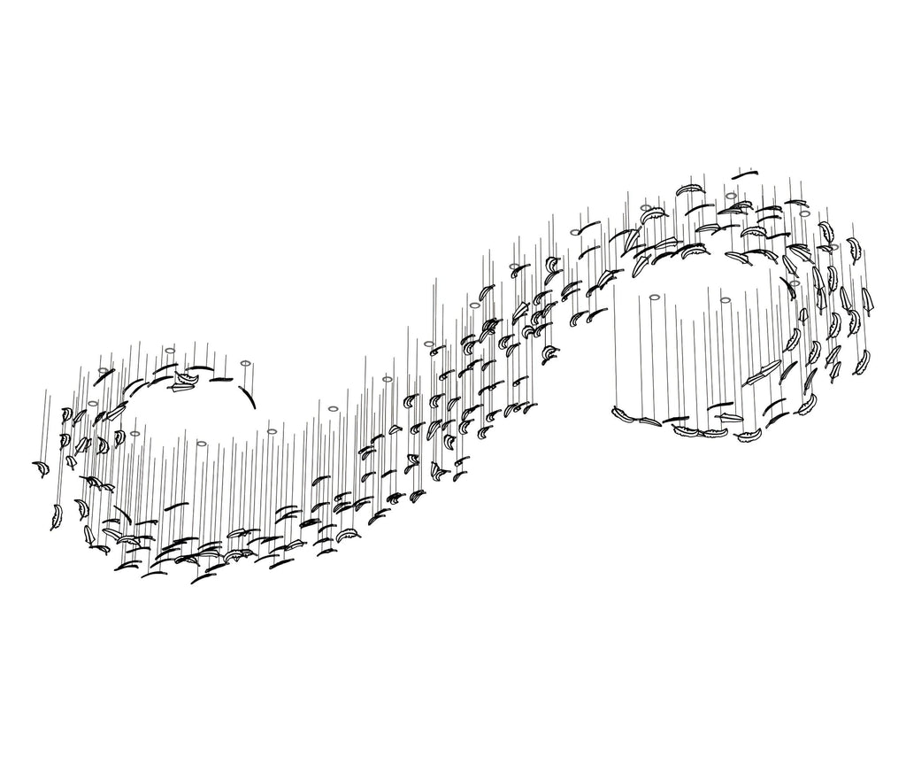 Aetherial Chandelier Feuille en Verre - Neutralighting