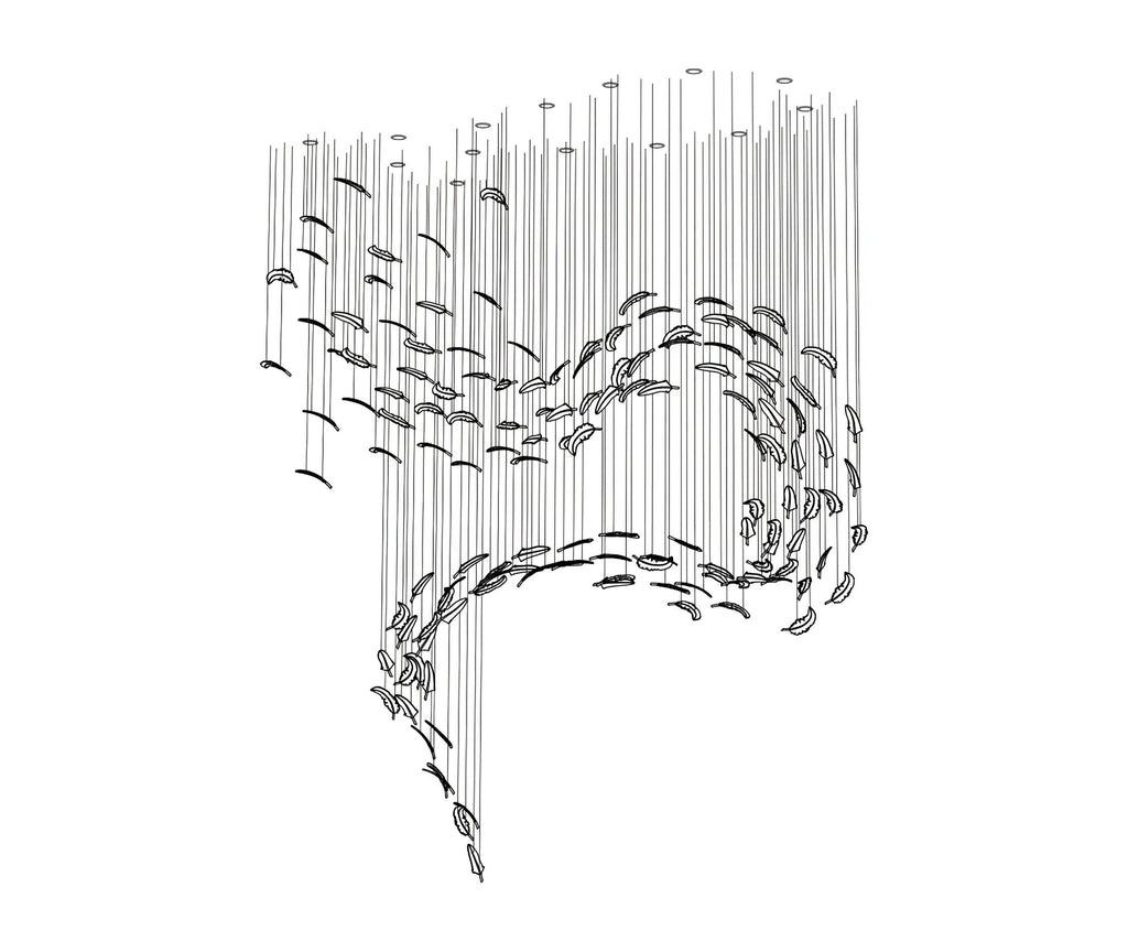 Aetherial Chandelier Feuille en Verre - Neutralighting