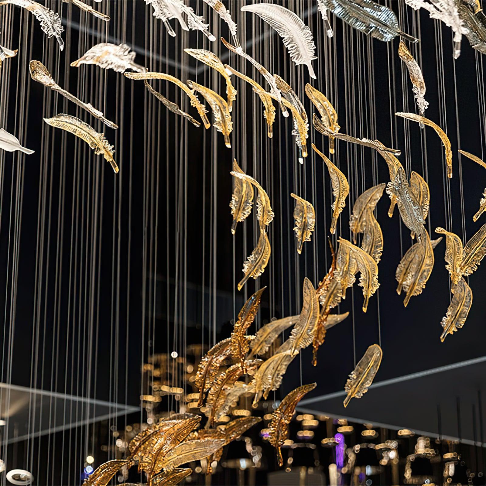 Aetherial Chandelier Feuille en Verre - Neutralighting