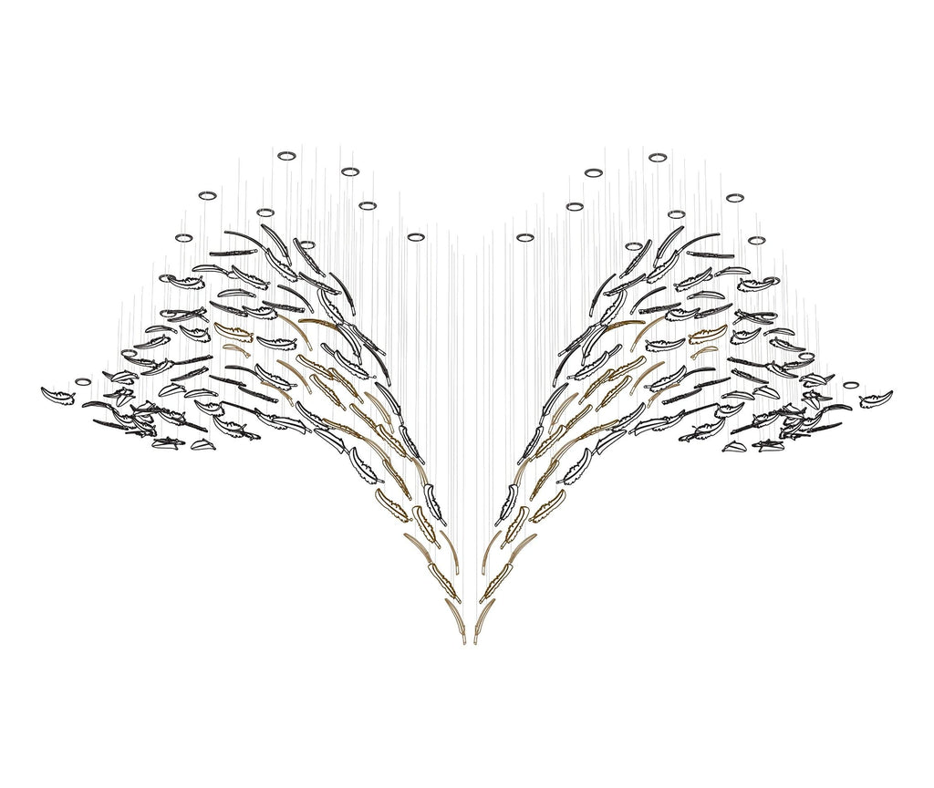 Aetherial Chandelier Feuille en Verre - Neutralighting