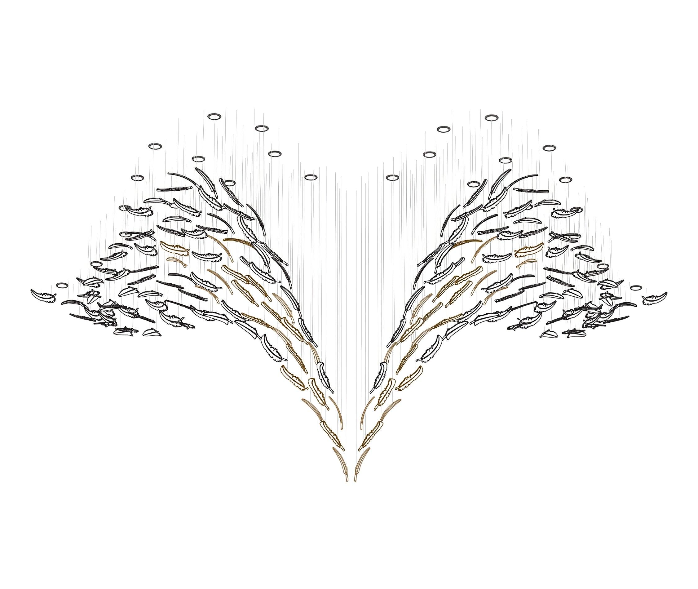 Aetherial Chandelier Feuille en Verre - Neutralighting