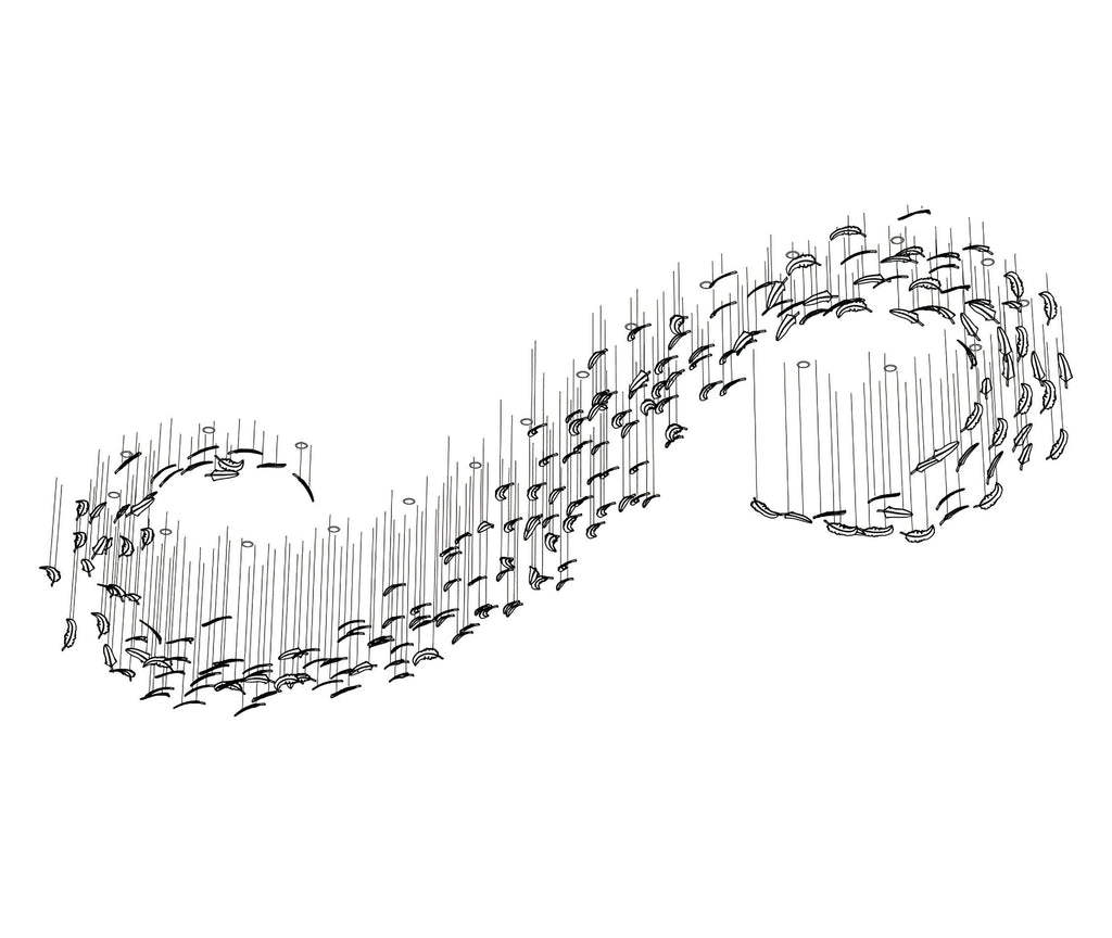 Aetherial Chandelier Feuille en Verre - Neutralighting