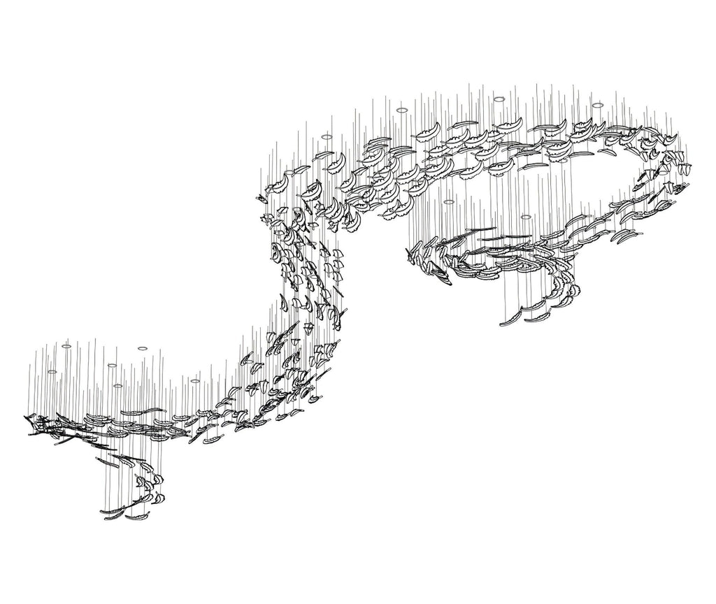 Aetherial Chandelier Feuille en Verre - Neutralighting