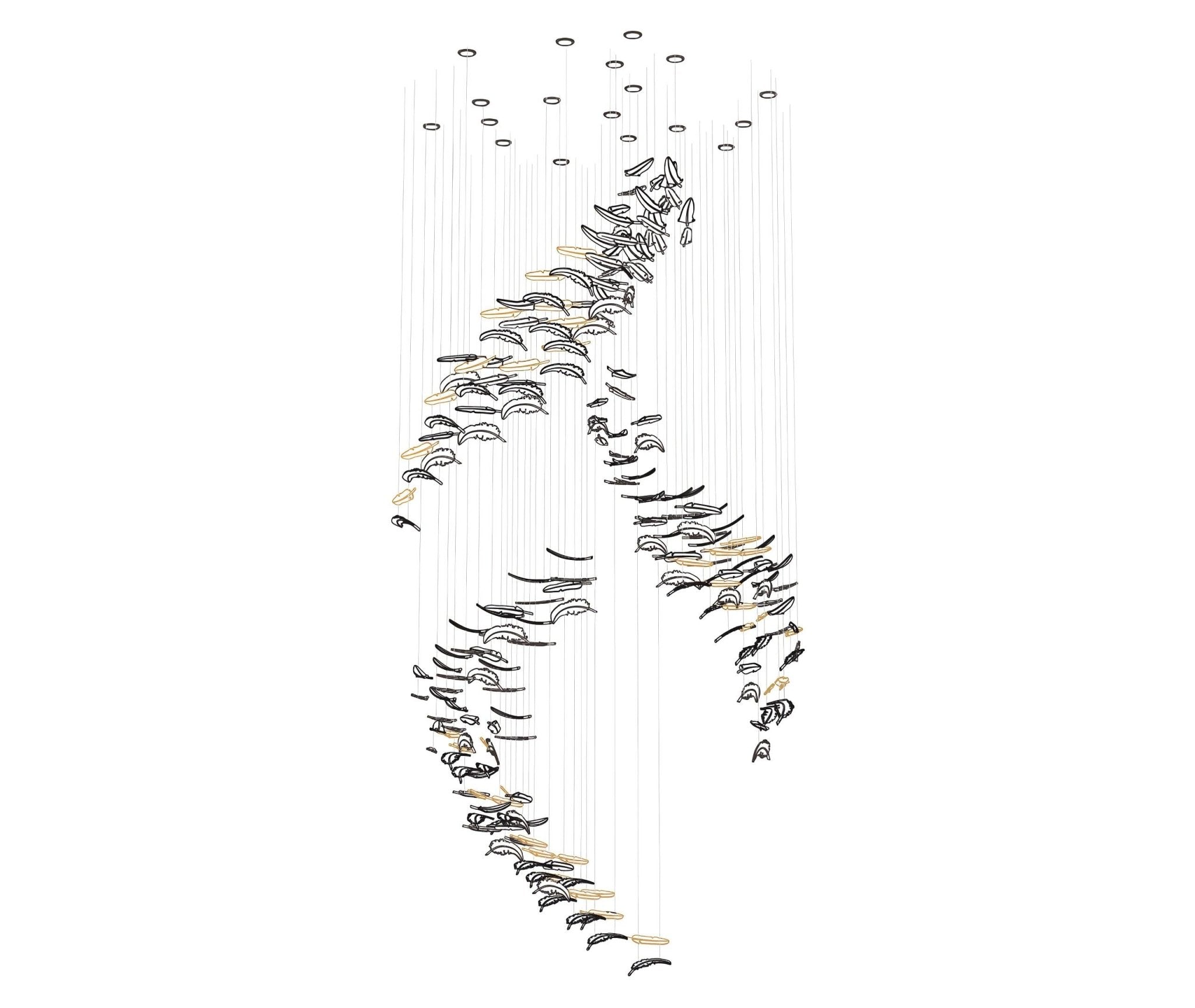 Aetherial Chandelier Feuille en Verre - Neutralighting