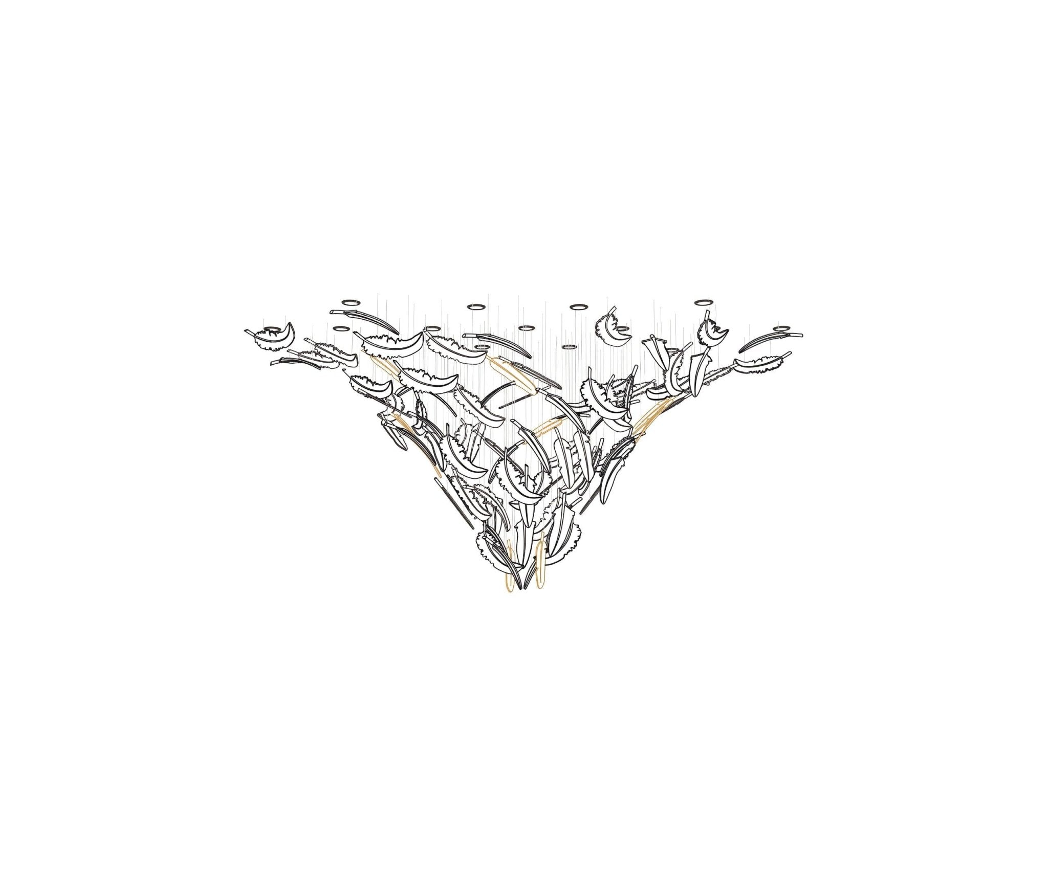 Aetherial Chandelier Feuille en Verre - Neutralighting