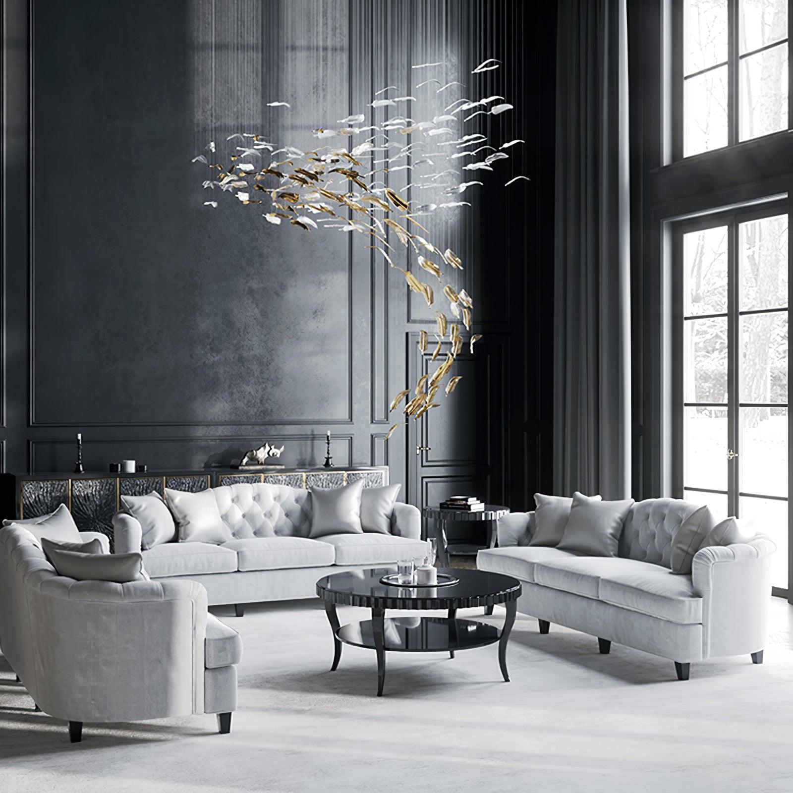 Aetherial Chandelier Feuille en Verre - Neutralighting