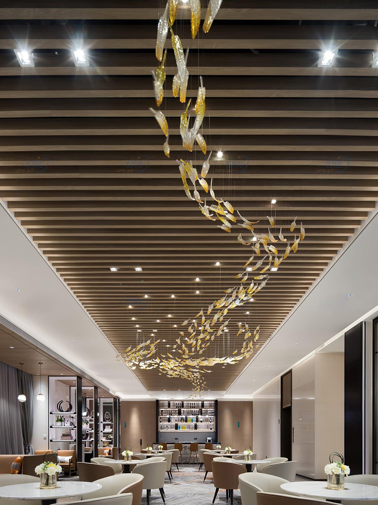 Aetherial Chandelier Feuille en Verre - Neutralighting