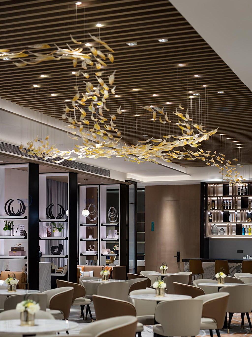 Aetherial Chandelier Feuille en Verre - Neutralighting