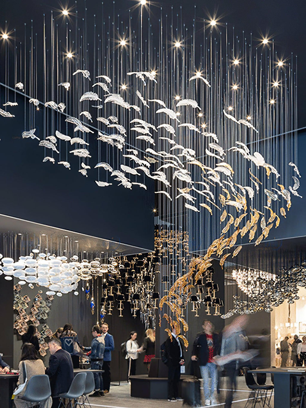Aetherial Chandelier Feuille en Verre - Neutralighting