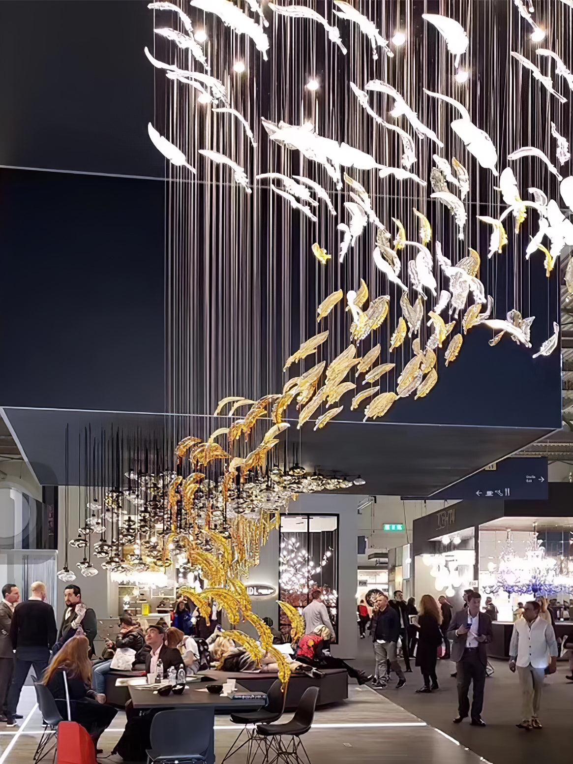 Aetherial Chandelier Feuille en Verre - Neutralighting