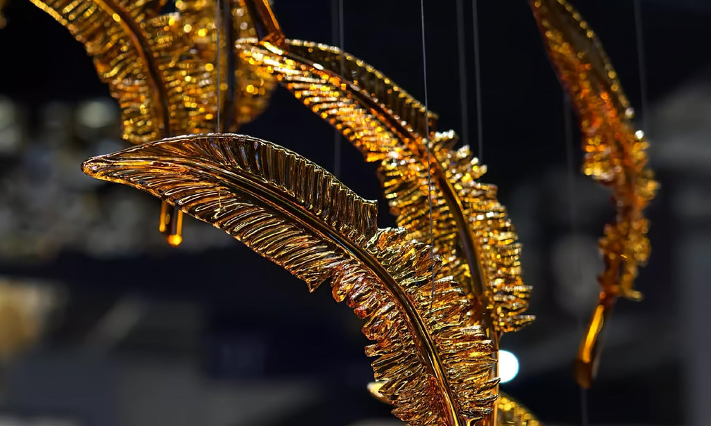 Aetherial Chandelier Feuille en Verre - Neutralighting