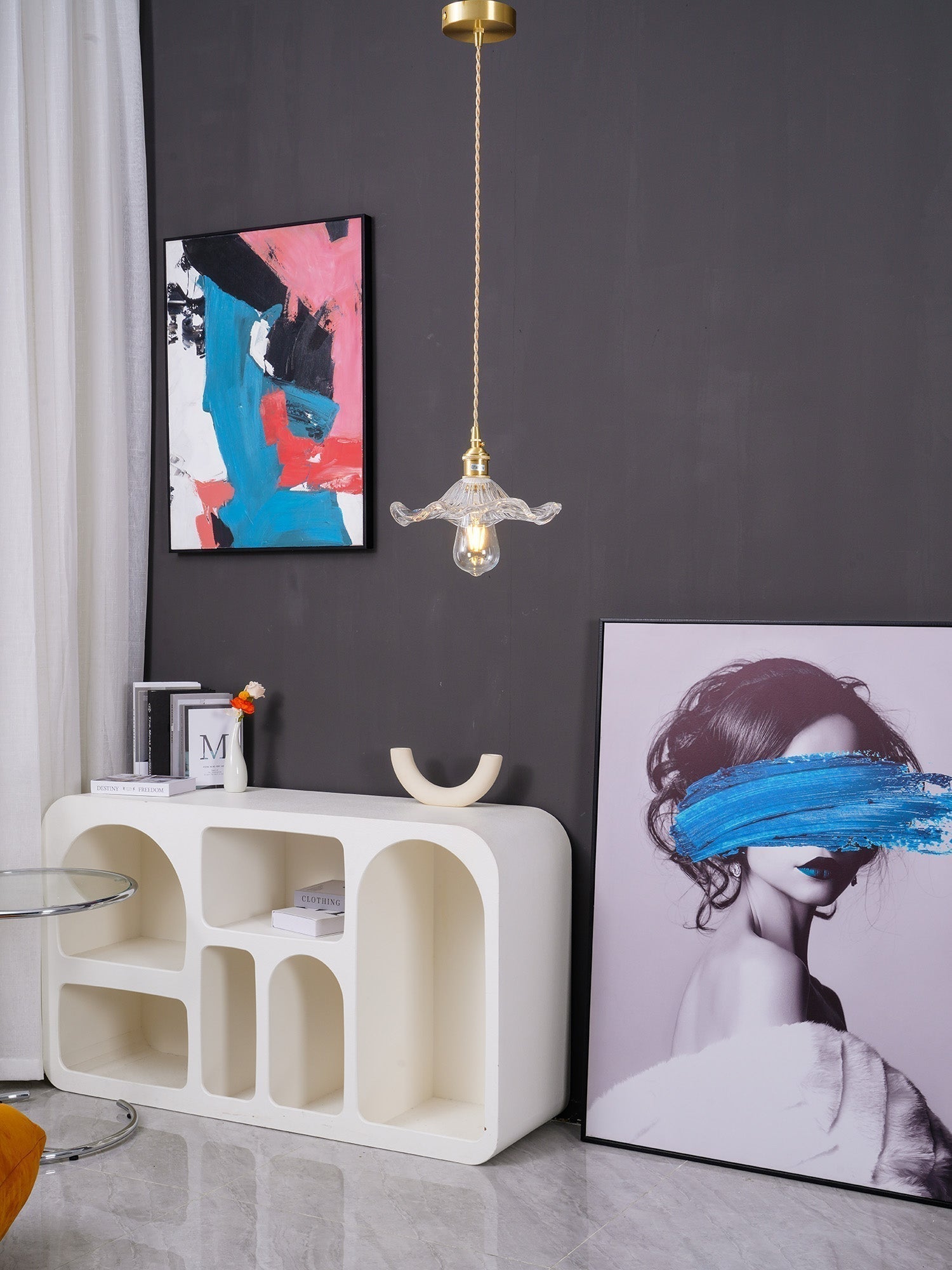 Nerisse Suspension en Verre et Laiton Vintage - Neutralighting
