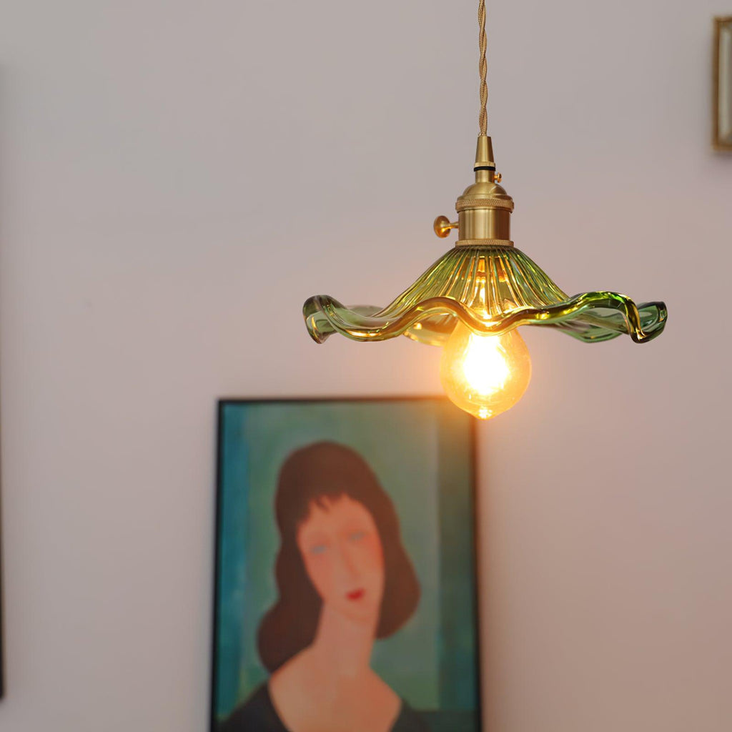 Nerisse Suspension en Verre et Laiton Vintage - Neutralighting