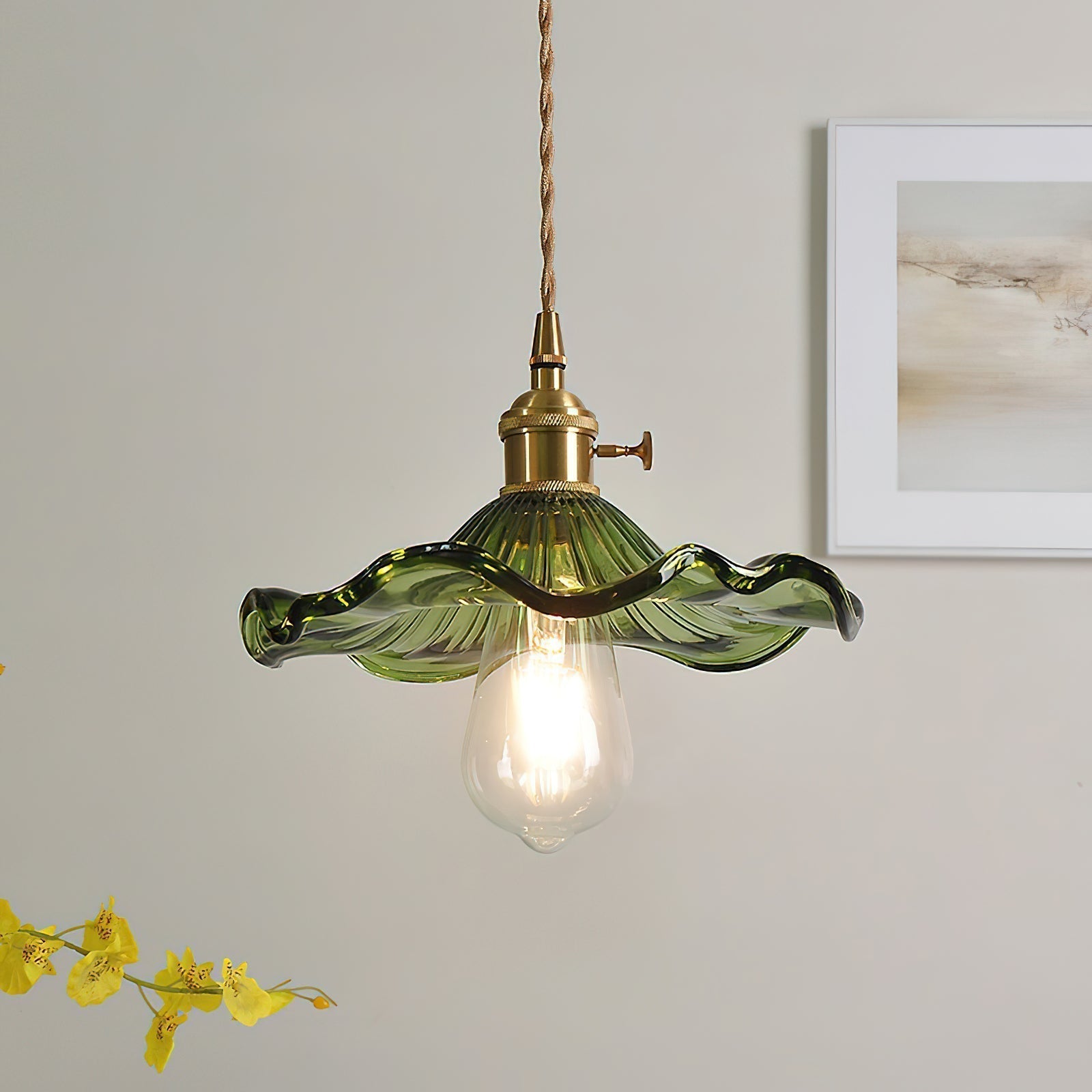 Nerisse Suspension en Verre et Laiton Vintage - Neutralighting