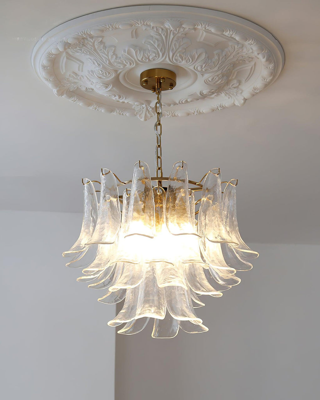 Aurora Lustre Murano Verre Feuille Doré - Neutralighting