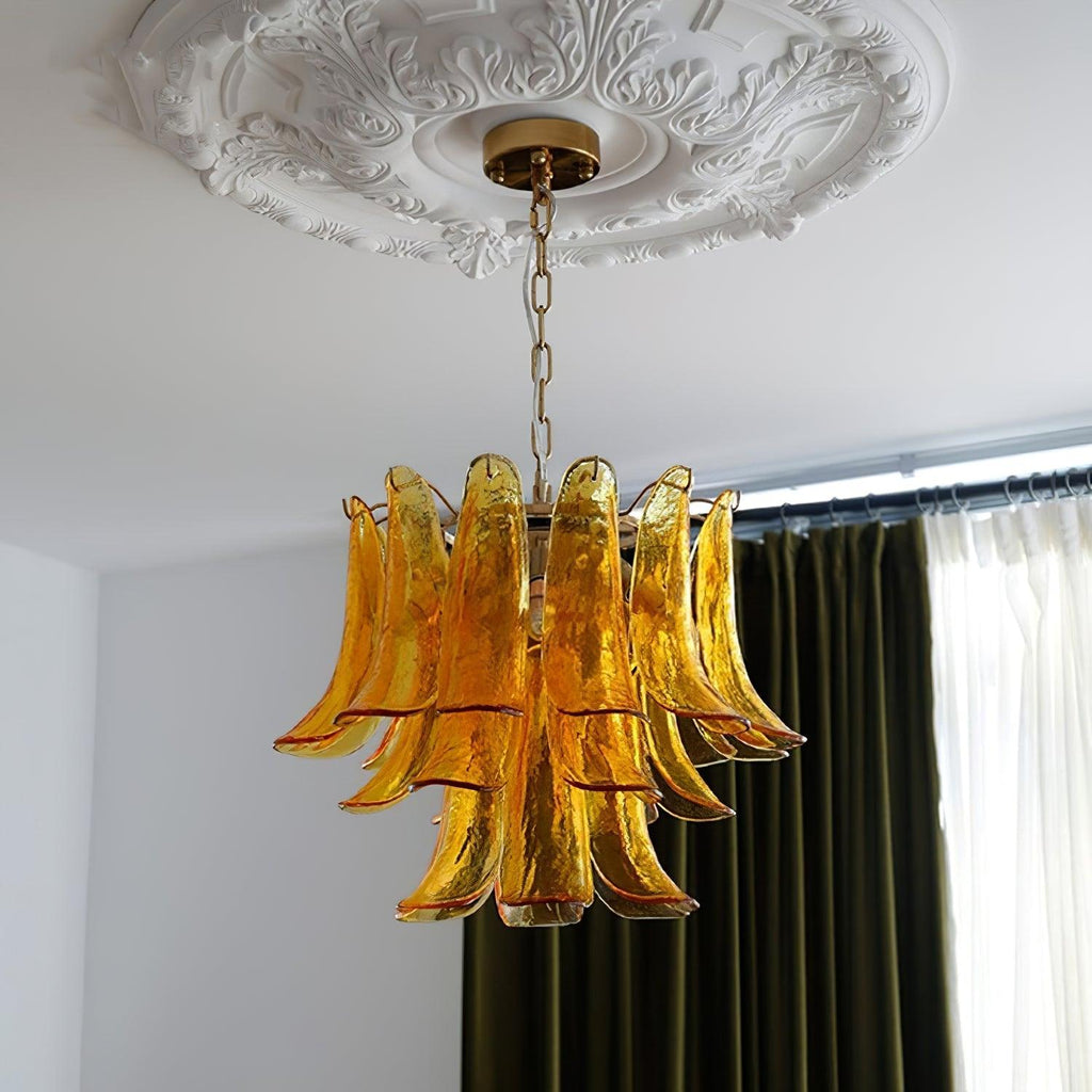 Aurora Lustre Murano Verre Feuille Doré - Neutralighting