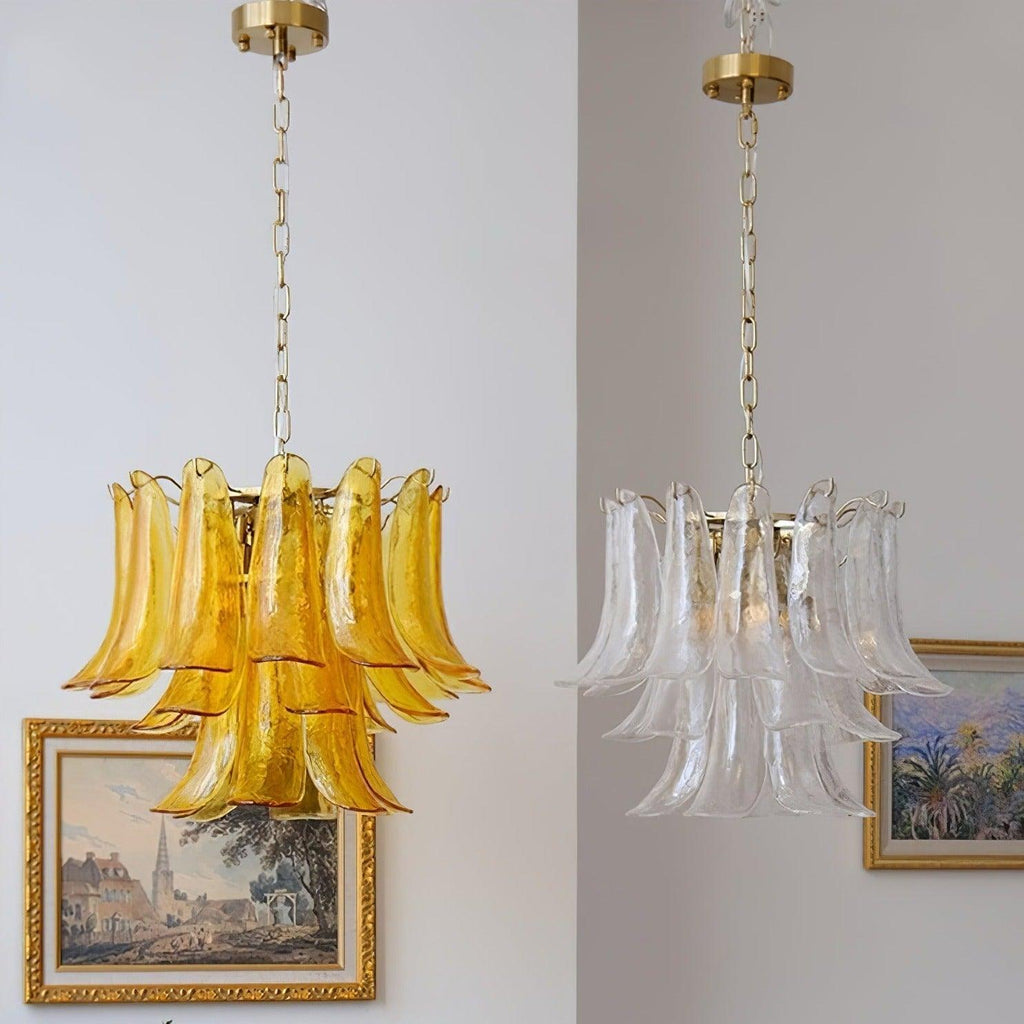 Aurora Lustre Murano Verre Feuille Doré - Neutralighting