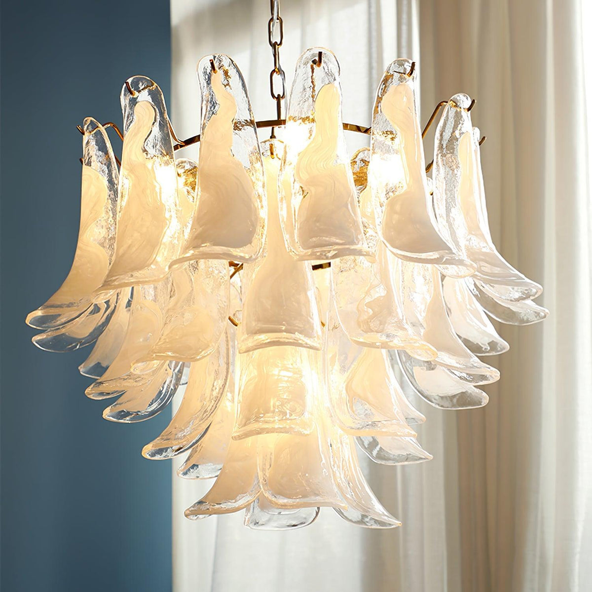 Aurora Lustre Murano Verre Feuille Doré - Neutralighting