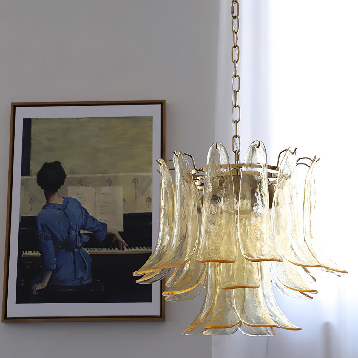 Aurora Lustre Murano Verre Feuille Doré - Neutralighting