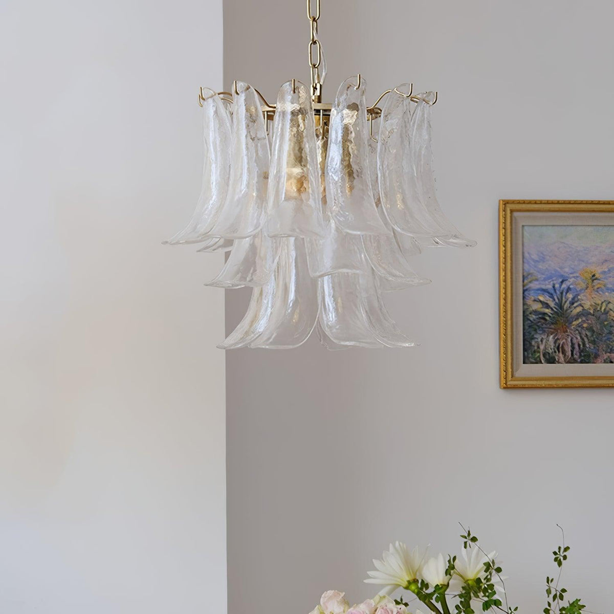 Aurora Lustre Murano Verre Feuille Doré - Neutralighting