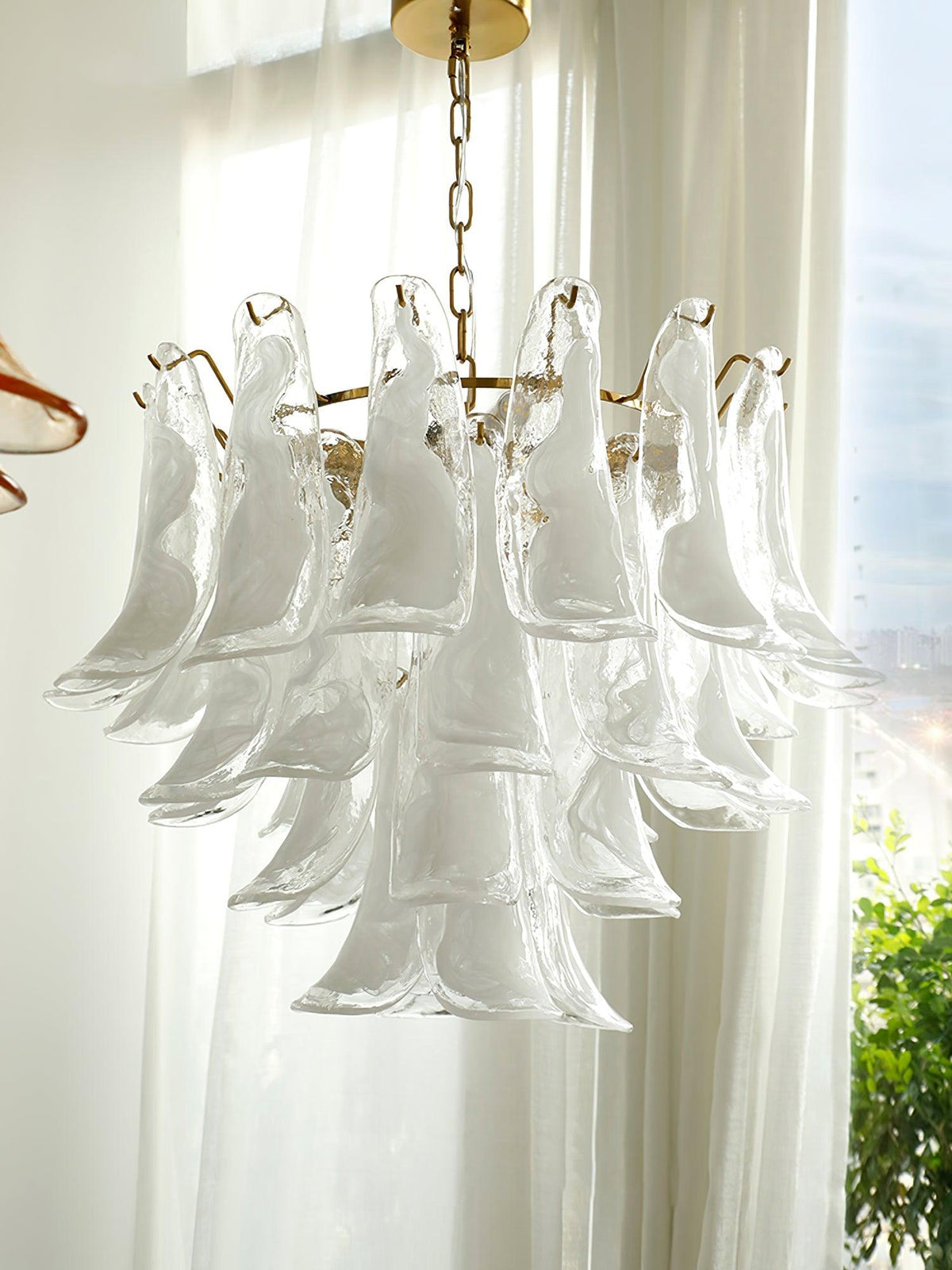 Aurora Lustre Murano Verre Feuille Doré - Neutralighting