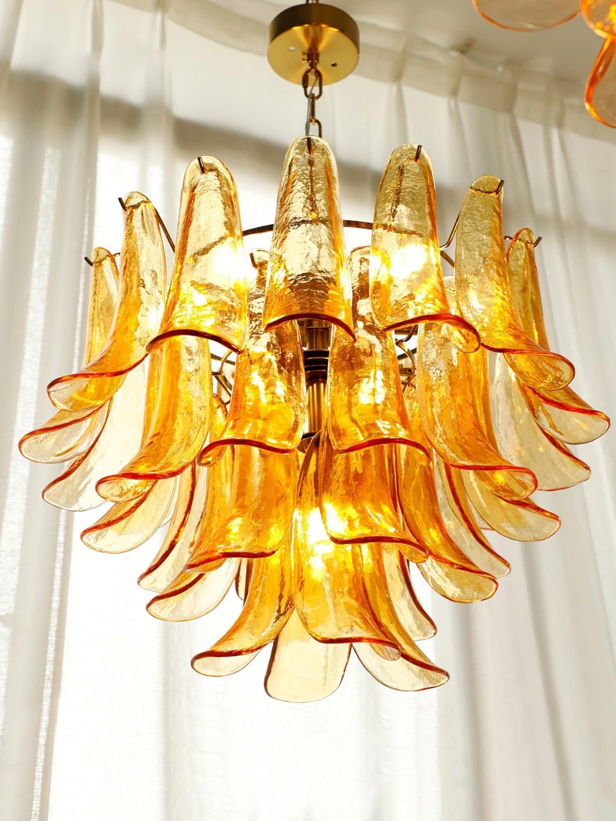 Aurora Lustre Murano Verre Feuille Doré - Neutralighting