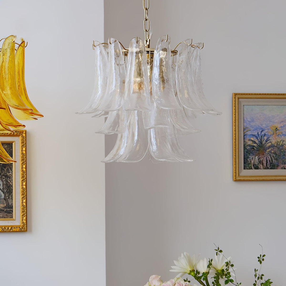 Aurora Lustre Murano Verre Feuille Doré - Neutralighting