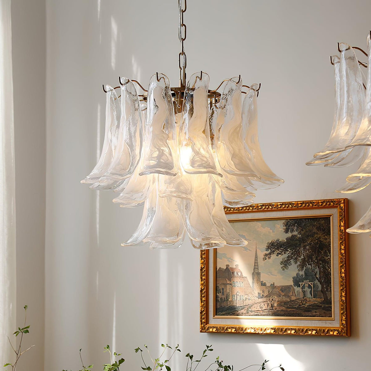 Aurora Lustre Murano Verre Feuille Doré - Neutralighting