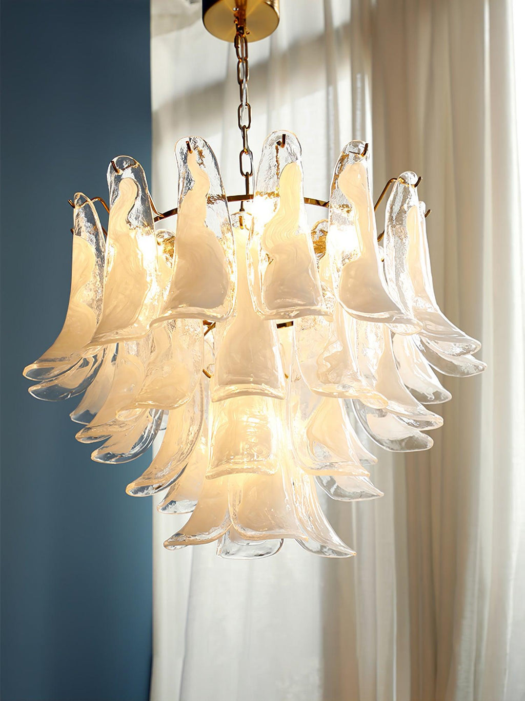 Aurora Lustre Murano Verre Feuille Doré - Neutralighting