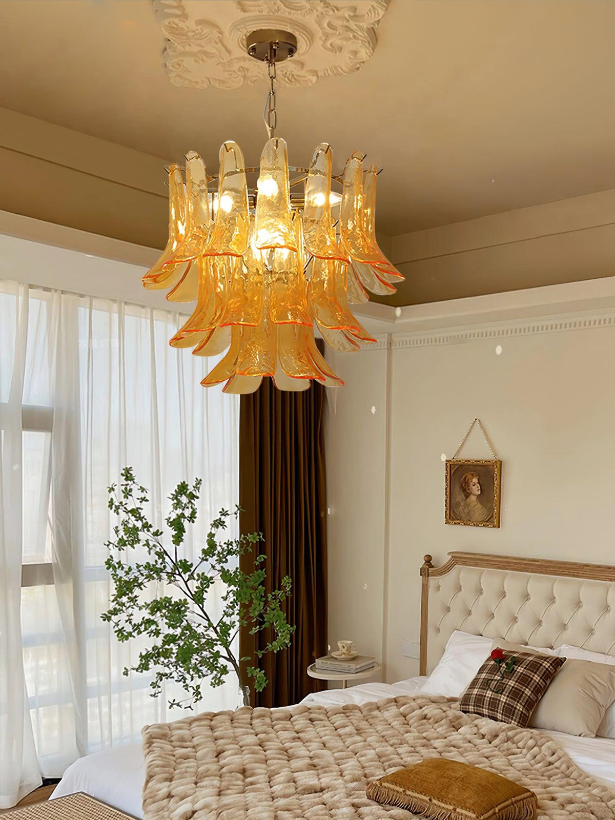 Aurora Lustre Murano Verre Feuille Doré - Neutralighting
