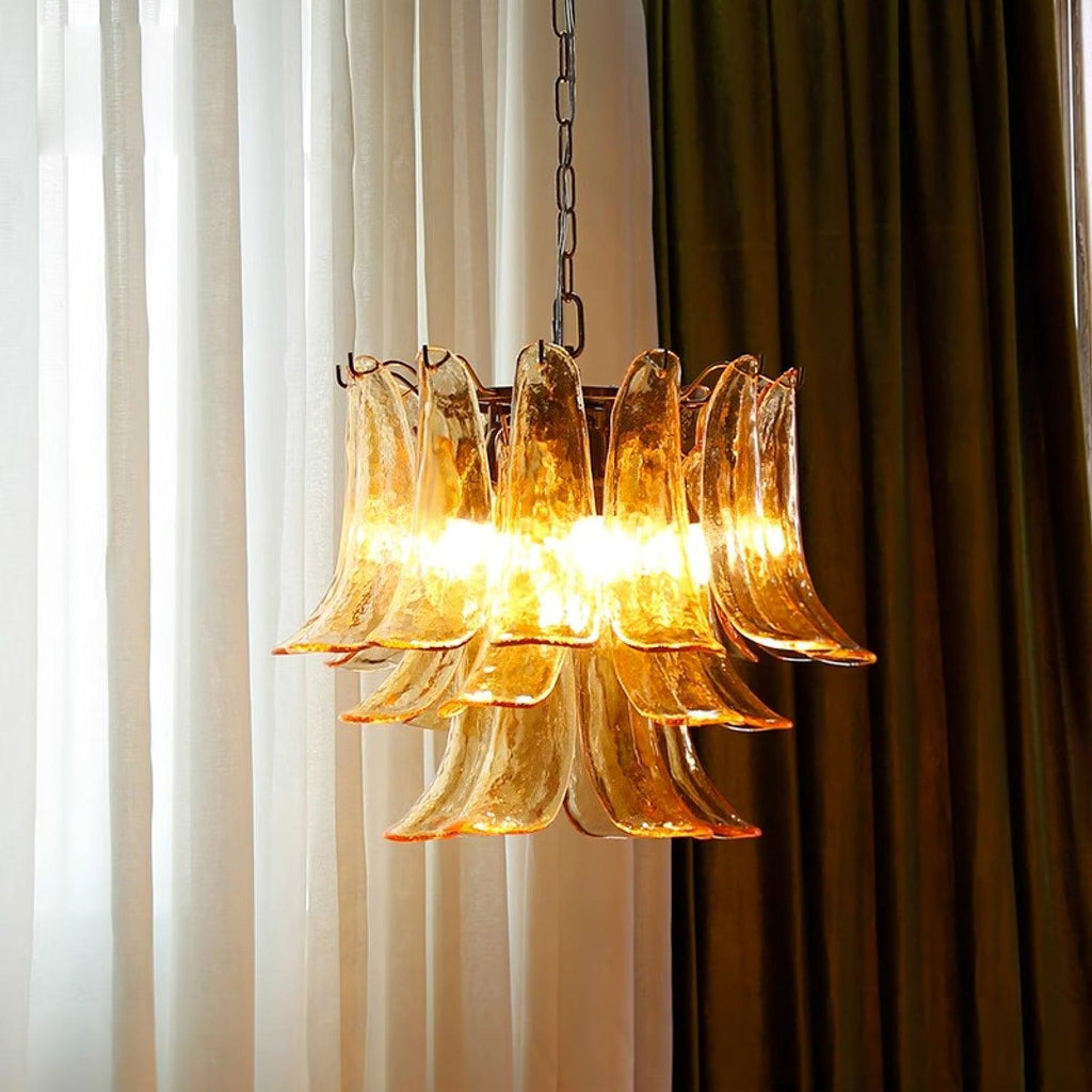Aurora Lustre Murano Verre Feuille Doré - Neutralighting