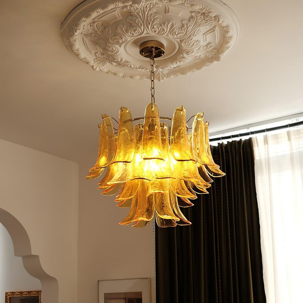 Aurora Lustre Murano Verre Feuille Doré - Neutralighting