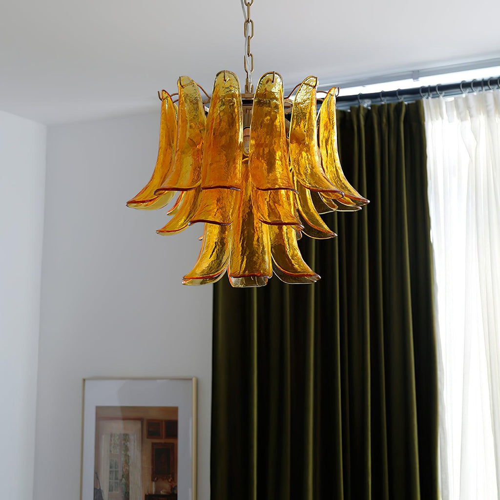 Aurora Lustre Murano Verre Feuille Doré - Neutralighting