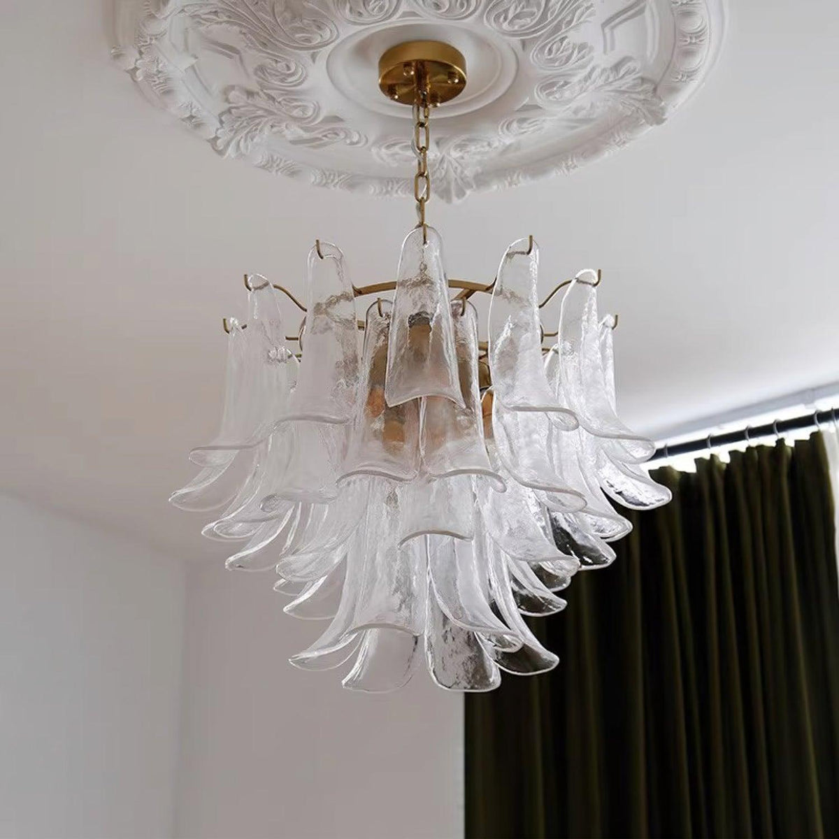 Aurora Lustre Murano Verre Feuille Doré - Neutralighting