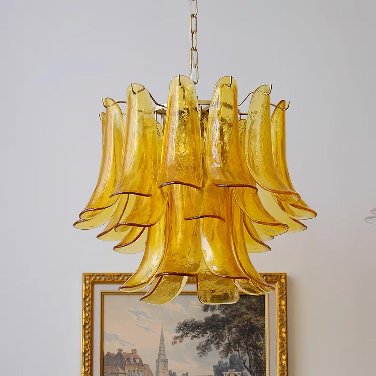 Aurora Lustre Murano Verre Feuille Doré - Neutralighting