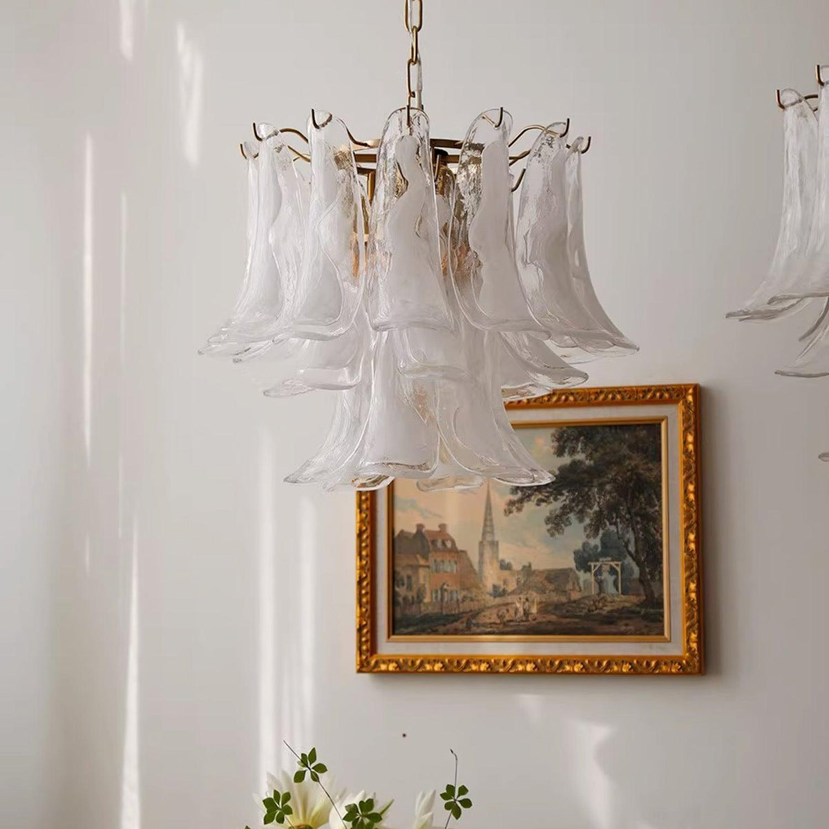 Aurora Lustre Murano Verre Feuille Doré - Neutralighting