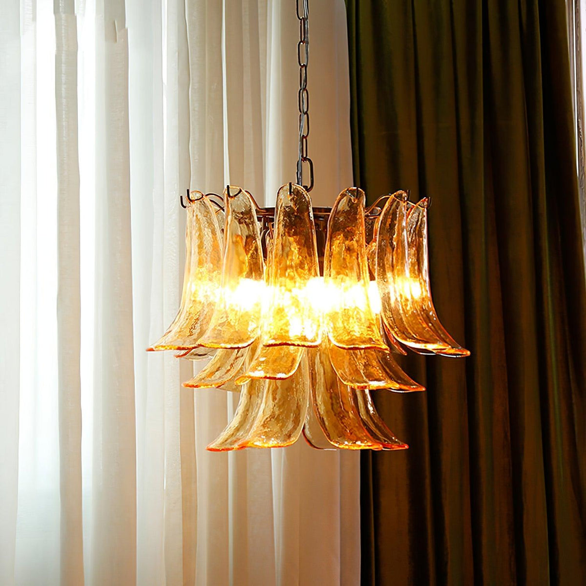 Aurora Lustre Murano Verre Feuille Doré - Neutralighting
