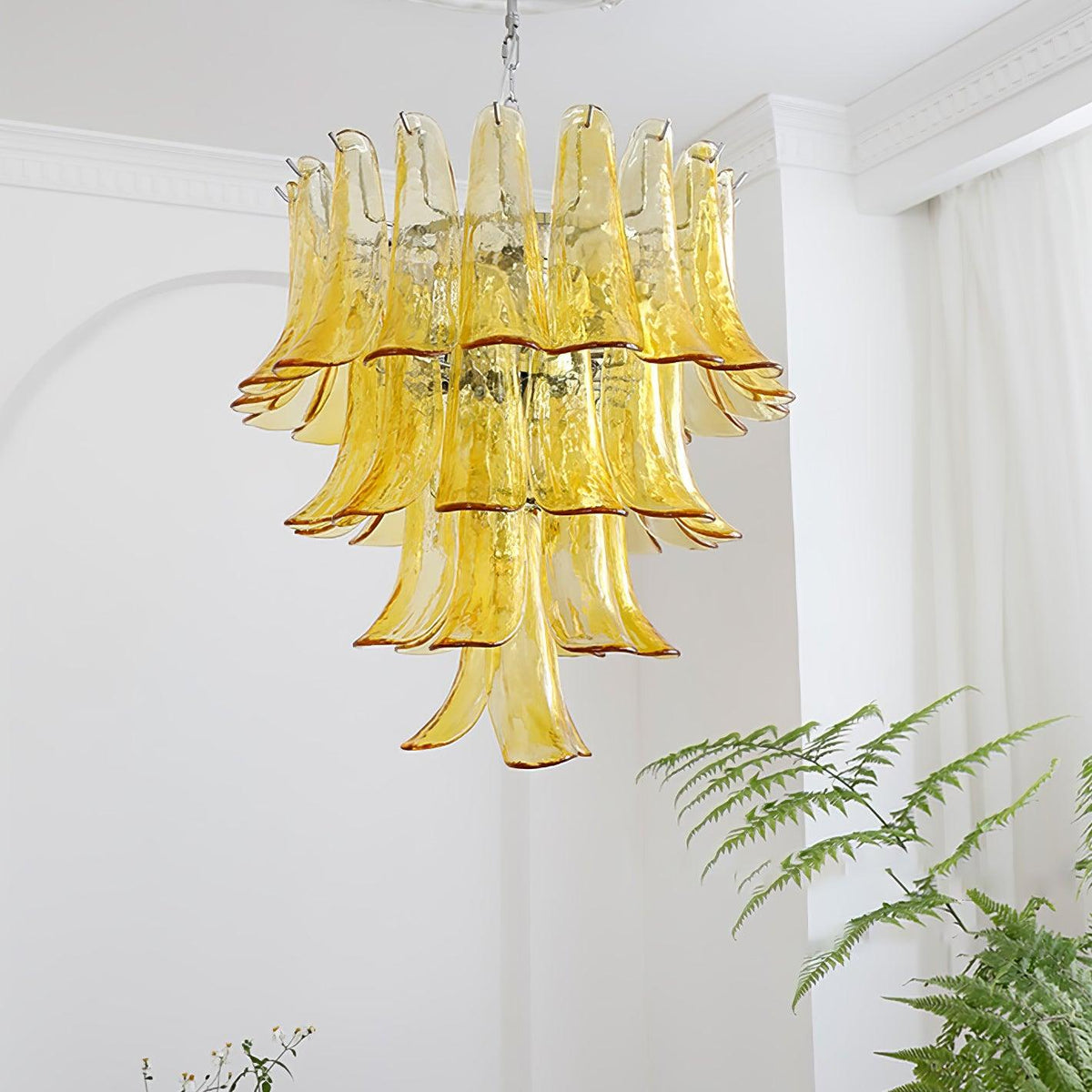 Aurora Lustre Murano Verre Feuille Doré - Neutralighting